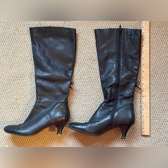 Naturalizer Black Dinka Heel Boot Size 8M with Lace & Bow Detail - SEE CALLOUTS! - Picture 3 of 10